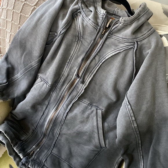 NWOT Free People Zip Up Oversized Hoodie - Picture 2 of 5